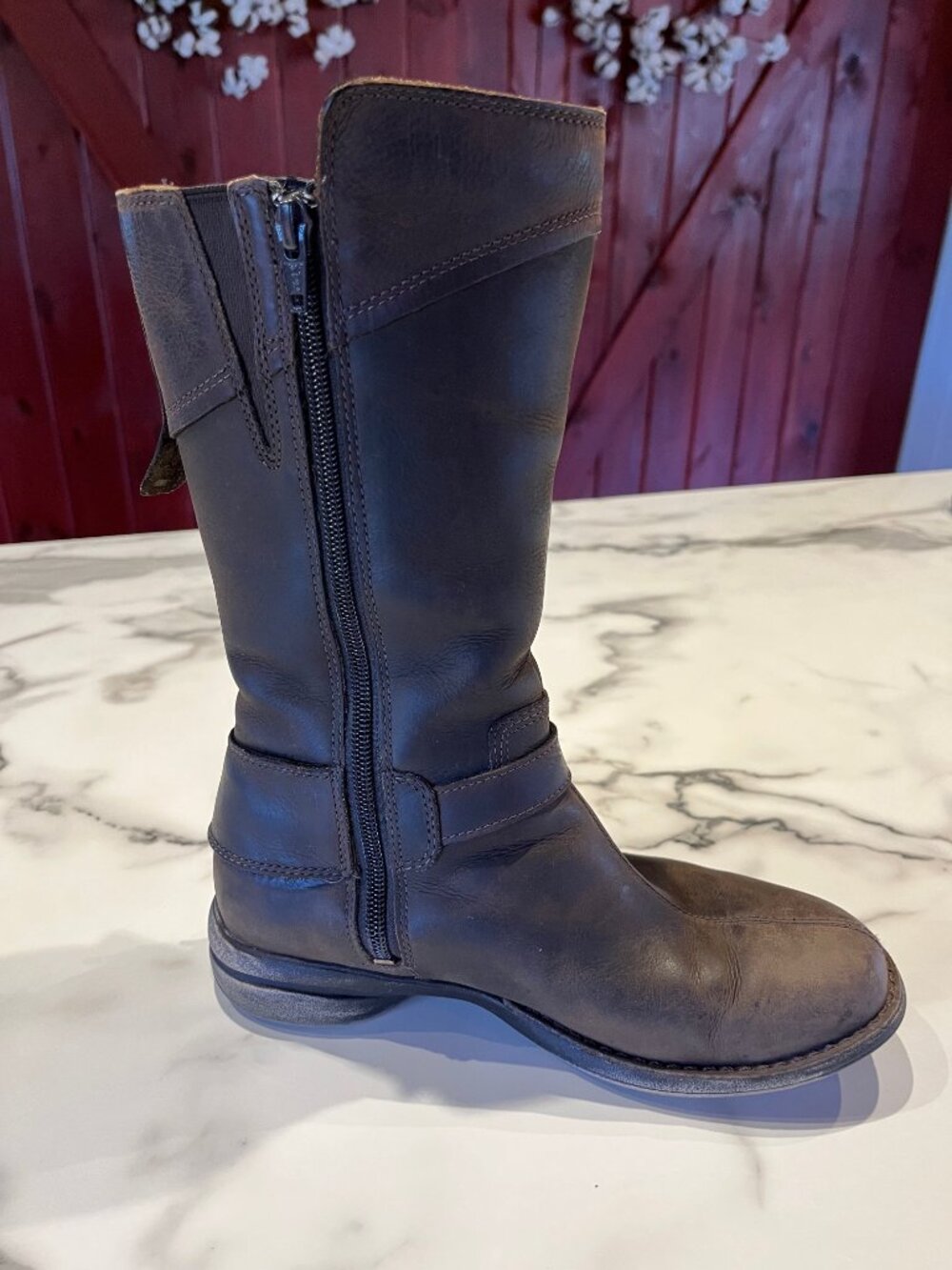 Merrell Captiva Buckle-Down Waterproof Mid-Calf Leather Riding Boots - 6.5 - Picture 5 of 15